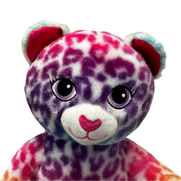 Build-A-Bear Workshop Rainbow Leopard Print Teddy Bear Plush Stuffed Animal 16” - Picture 2 of 10